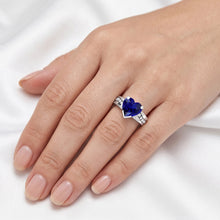 Natural Sapphire Ring 4ct - White Gold 14K