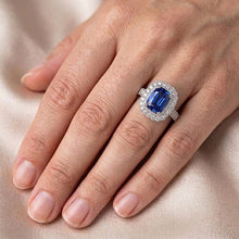 Natural Sapphire Ring 4ct - White Gold 14K