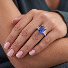 Natural Sapphire Ring 4ct - White Gold 14K
