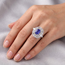 Natural Sapphire Ring 4ct - White Gold 14K