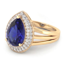 Natural Sapphire Ring 4ct - Yellow Gold 14K