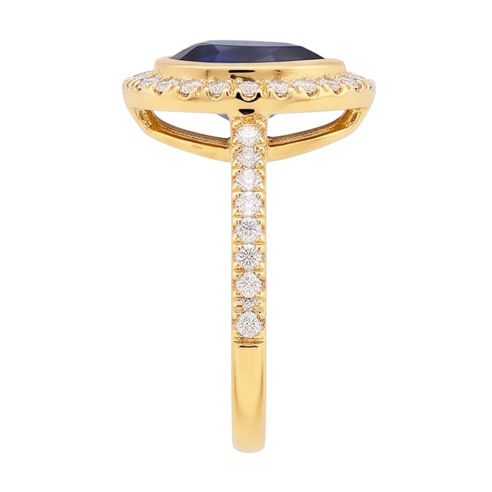 Natural Sapphire Ring 4ct - Yellow Gold 14K
