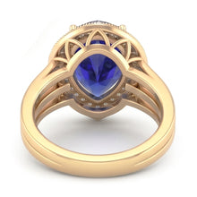 Natural Sapphire Ring 4ct - Yellow Gold 14K