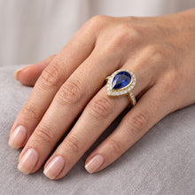 Natural Sapphire Ring 4ct - Yellow Gold 14K