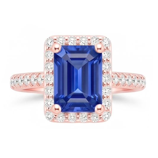 Natural Sapphire Ring 5.25ct - Rose Gold 14K