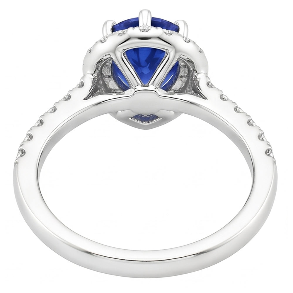 Natural Sapphire Ring 5.25ct - White Gold 14K