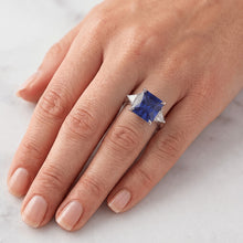 Natural Sapphire Ring 5.25ct - White Gold 14K