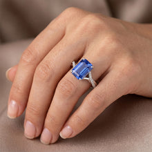 Natural Sapphire Ring 5.25ct - White Gold 14K