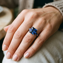 Natural Sapphire Ring 5.25ct - White Gold 14K
