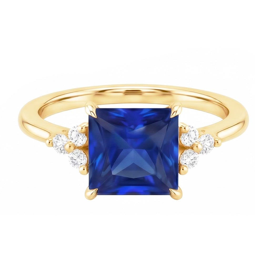 Natural Sapphire Ring 5.25ct - Yellow Gold 14K