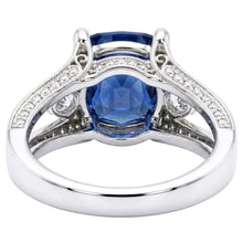 Natural Sapphire Ring 5.40ct - White Gold 14K