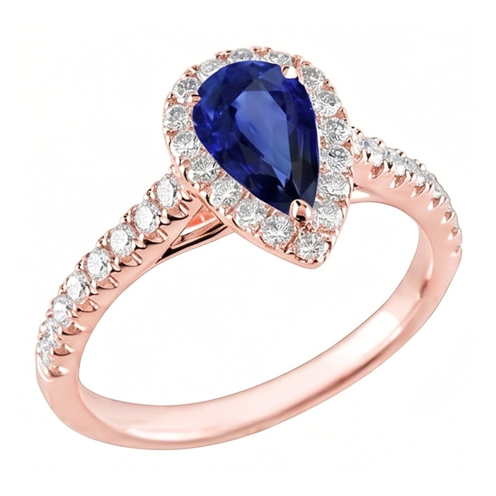 Natural Sapphire Ring 5.50ct - Rose Gold 14K