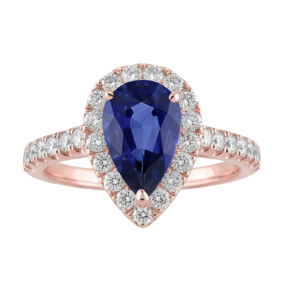 Natural Sapphire Ring 5.50ct - Rose Gold 14K