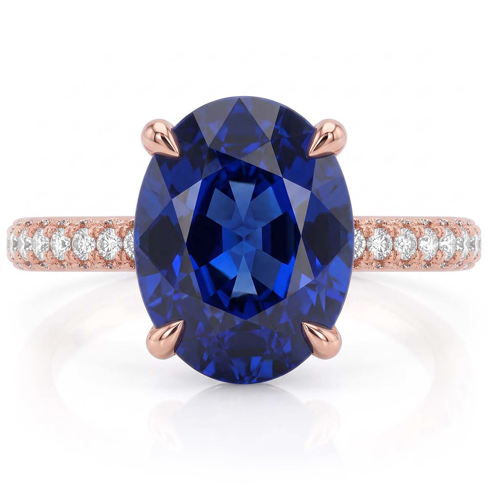 Natural Sapphire Ring 5.50ct - Rose Gold 14K