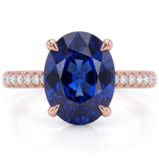 Natural Sapphire Ring 5.50ct - Rose Gold 14K