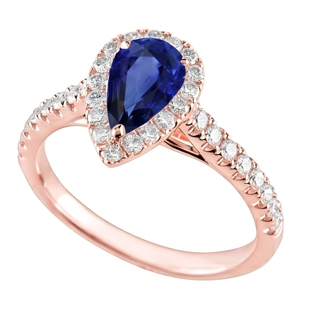 Natural Sapphire Ring 5.50ct - Rose Gold 14K