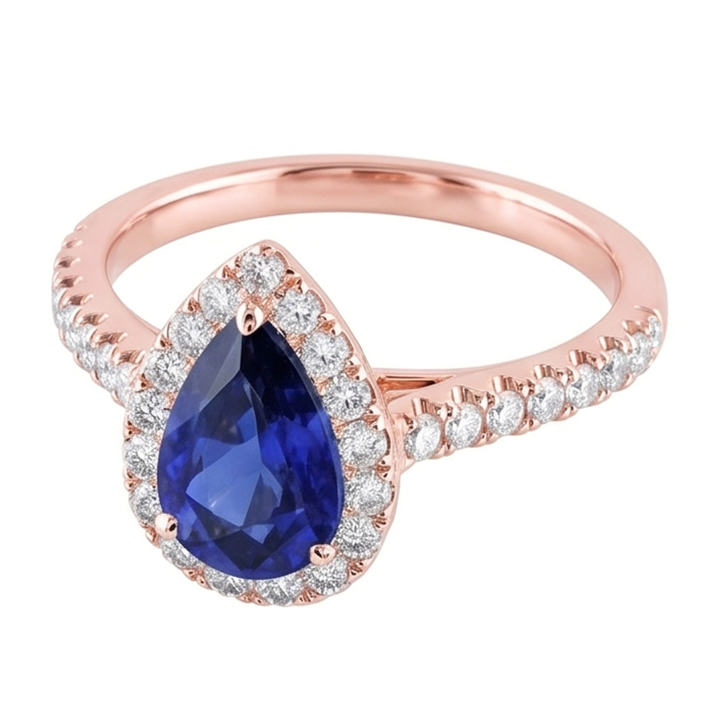 Natural Sapphire Ring 5.50ct - Rose Gold 14K