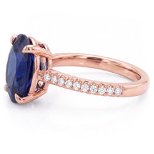 Natural Sapphire Ring 5.50ct - Rose Gold 14K
