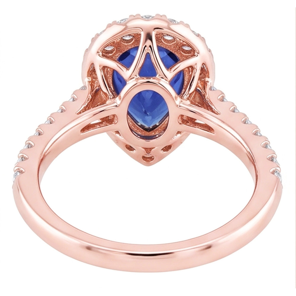 Natural Sapphire Ring 5.50ct - Rose Gold 14K