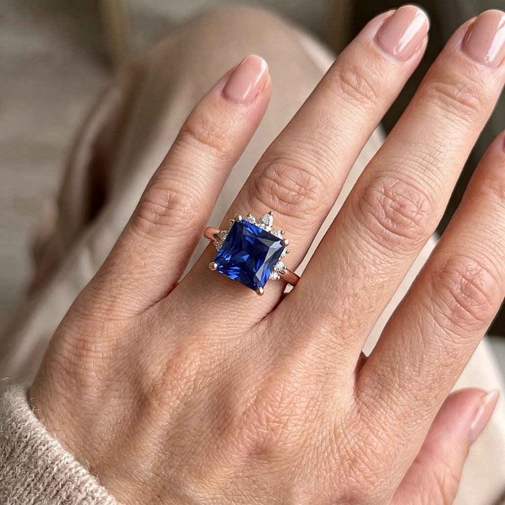 Natural Sapphire Ring 5.50ct - Rose Gold 14K