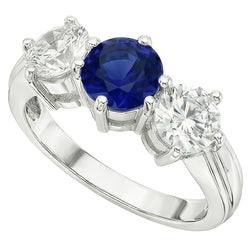 Natural Sapphire Ring 5.50ct - White Gold 14K