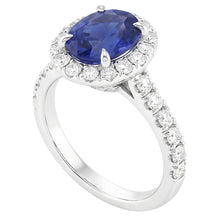 Natural Sapphire Ring 5.50ct - White Gold 14K