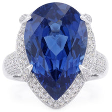Natural Sapphire Ring 5.50ct - White Gold 14K