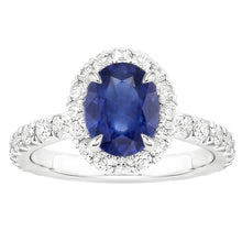 Natural Sapphire Ring 5.50ct - White Gold 14K