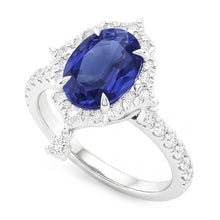Natural Sapphire Ring 5.50ct - White Gold 14K