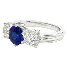 Natural Sapphire Ring 5.50ct - White Gold 14K
