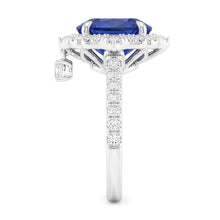 Natural Sapphire Ring 5.50ct - White Gold 14K