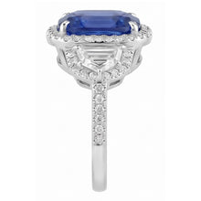 Natural Sapphire Ring 5.50ct - White Gold 14K