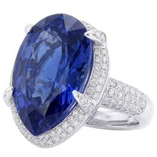 Natural Sapphire Ring 5.50ct - White Gold 14K