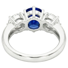 Natural Sapphire Ring 5.50ct - White Gold 14K