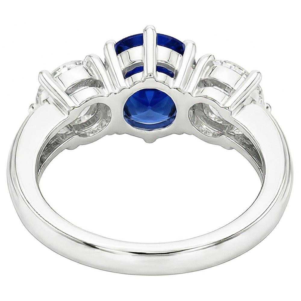 Natural Sapphire Ring 5.50ct - White Gold 14K