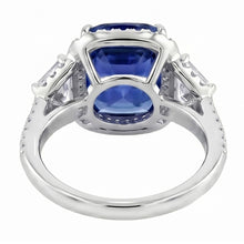 Natural Sapphire Ring 5.50ct - White Gold 14K