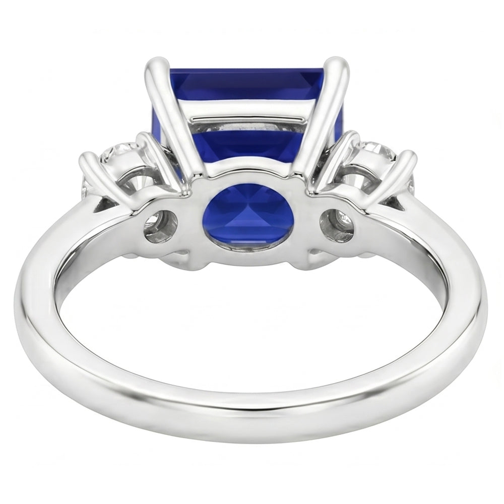 Natural Sapphire Ring 5.50ct - White Gold 14K