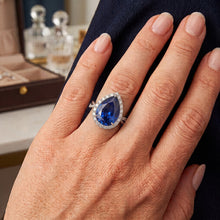 Natural Sapphire Ring 5.50ct - White Gold 14K