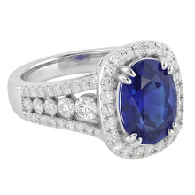 Natural Sapphire Ring 5.71ct - White Gold 14K