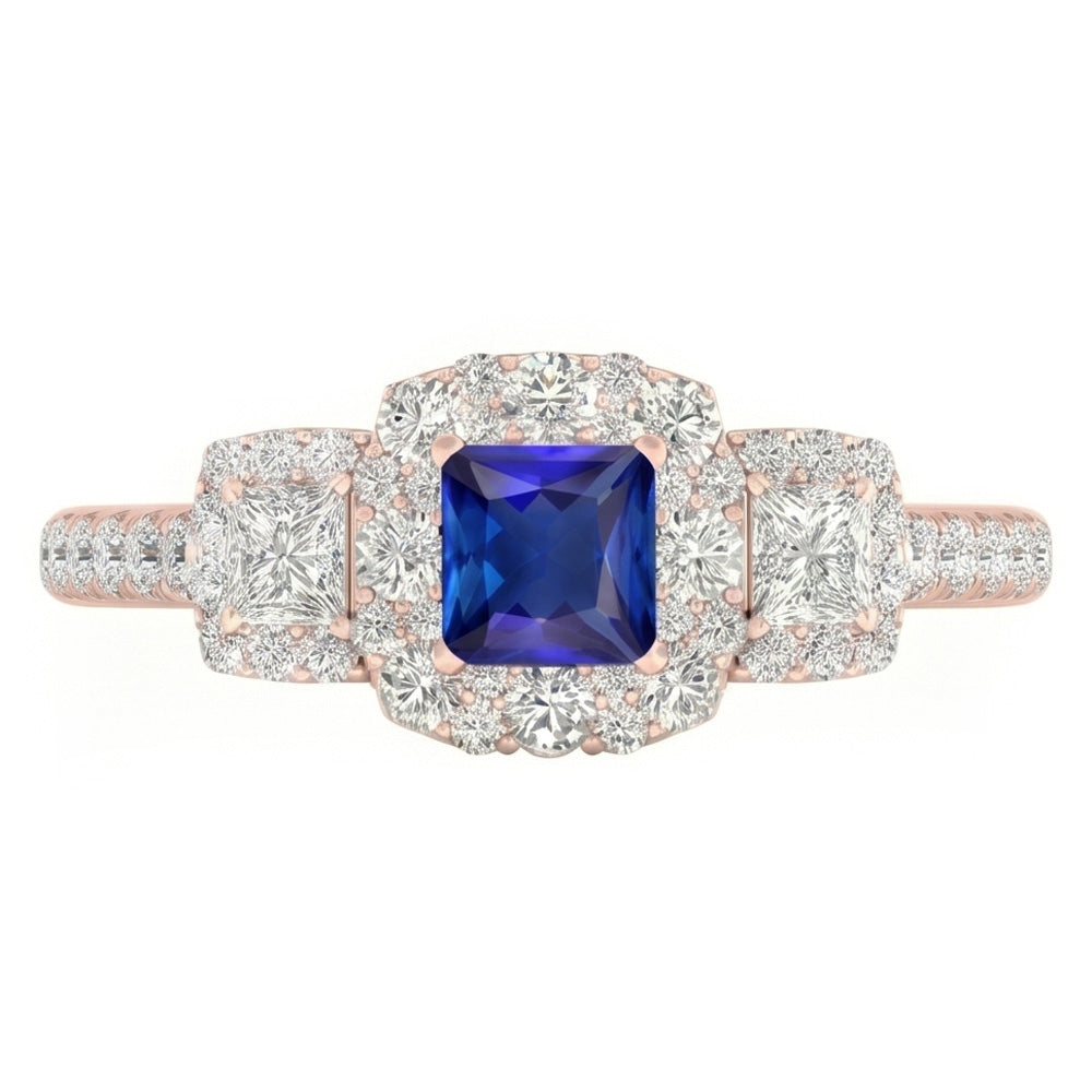 Natural Sapphire Ring 5ct - Rose Gold 14K