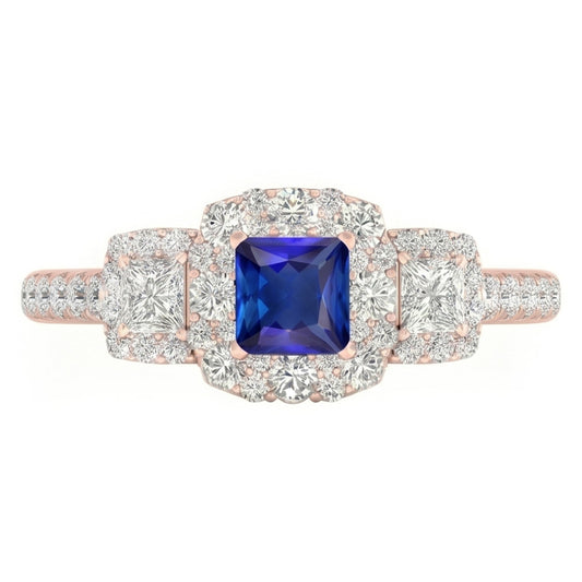 Natural Sapphire Ring 5ct - Rose Gold 14K