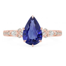 Natural Sapphire Ring 5ct - Rose Gold 14K