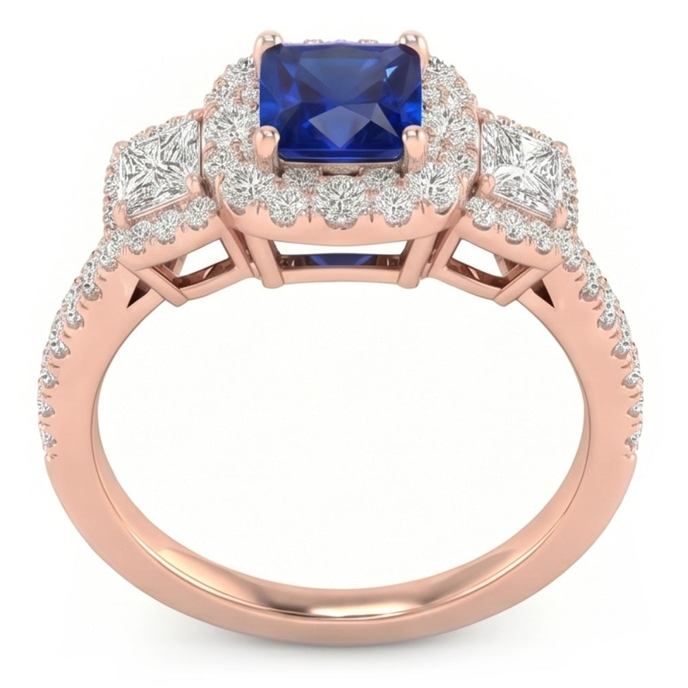 Natural Sapphire Ring 5ct - Rose Gold 14K
