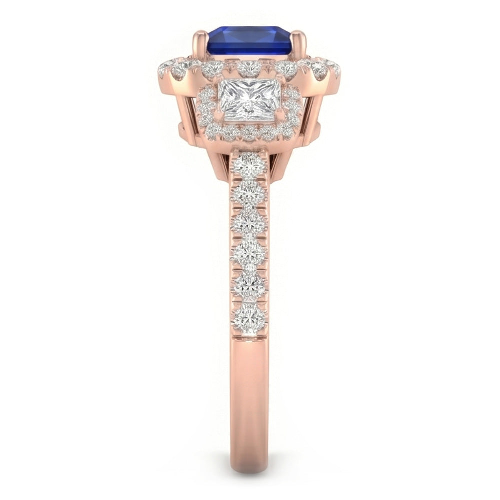 Natural Sapphire Ring 5ct - Rose Gold 14K