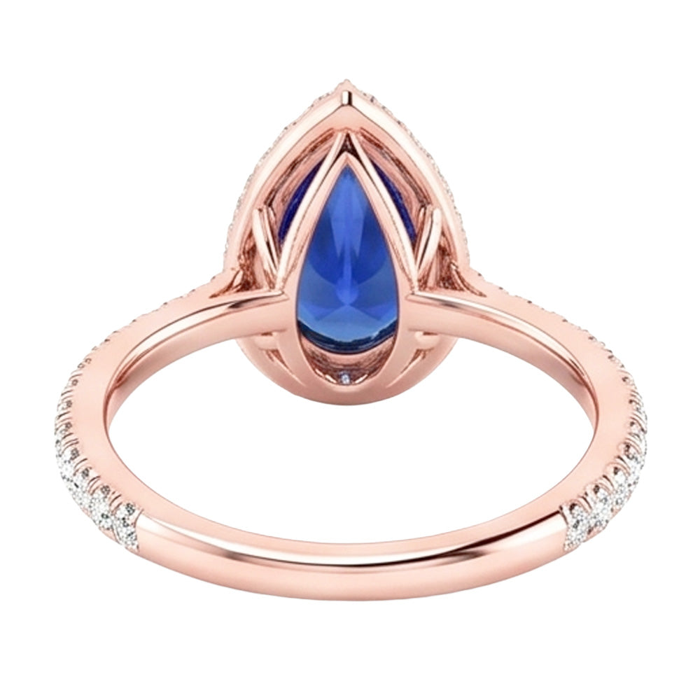 Natural Sapphire Ring 5ct - Rose Gold 14K