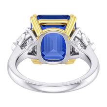 Natural Sapphire Ring 5ct - Two Tone 14K Gold