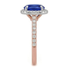 Natural Sapphire Ring 5ct - Two Tone 14K Gold