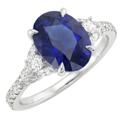 Natural Sapphire Ring 5ct - White Gold 14K