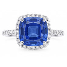 Natural Sapphire Ring 5ct - White Gold 14K