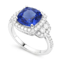 Natural Sapphire Ring 5ct - White Gold 14K